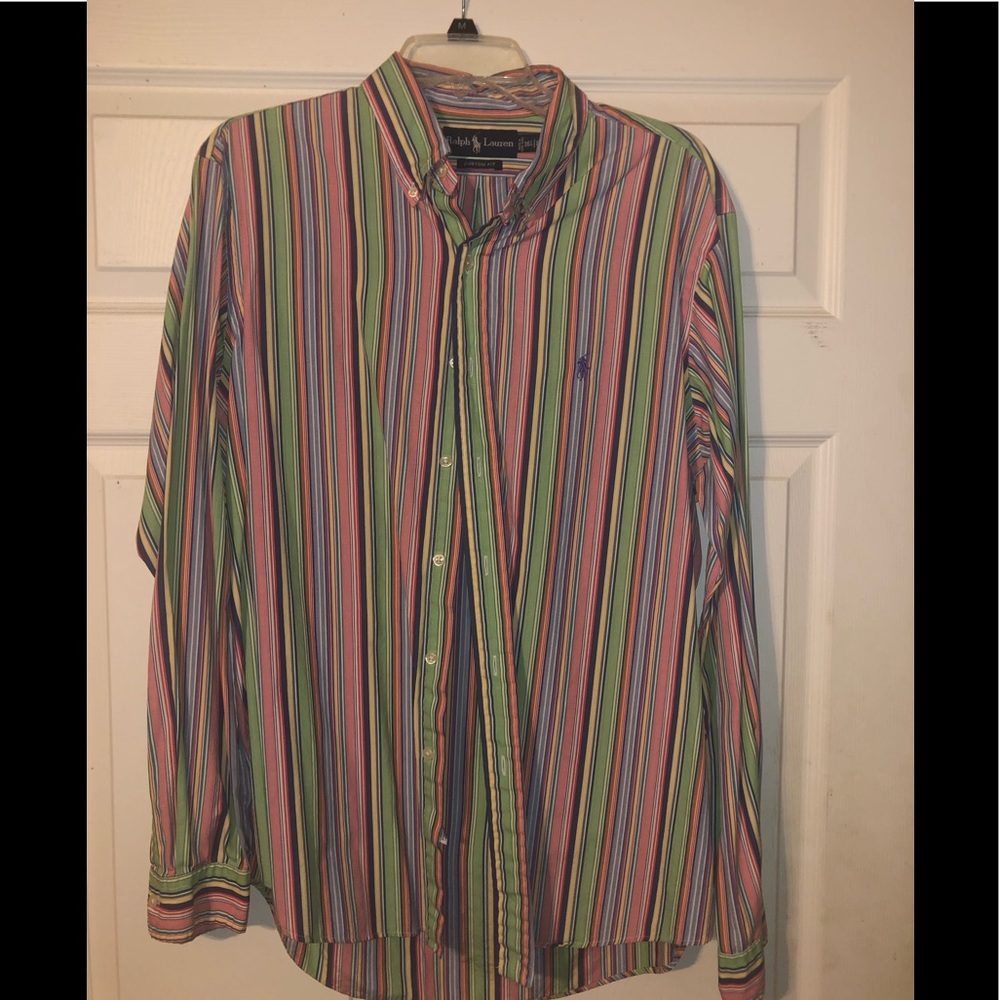 Men’s Polo button down dress shirt. Large